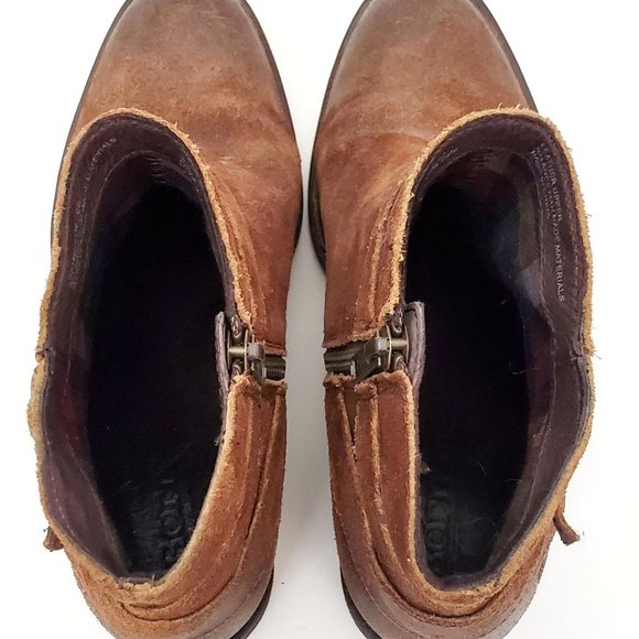 BORN Binghamton Tobacco Distressed Suede Booties F03726 | Ankle Boots in Rust - Picture 6 of 9